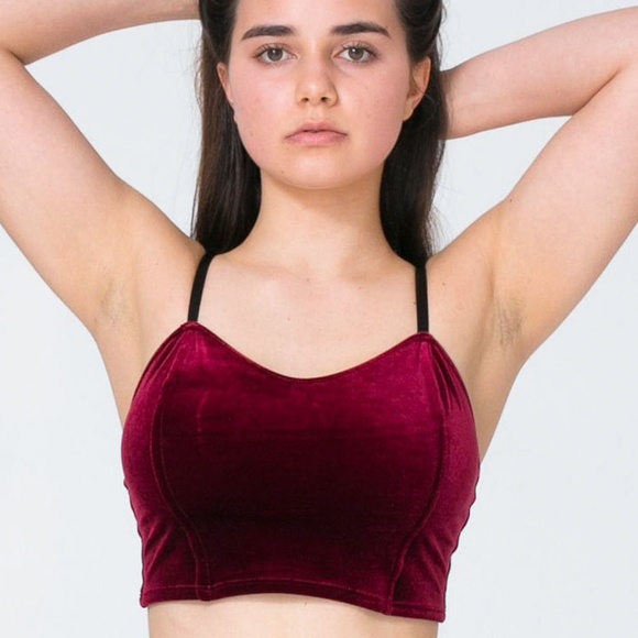 American Apparel Tops - American Apparel Red Velvet Bustier Crop